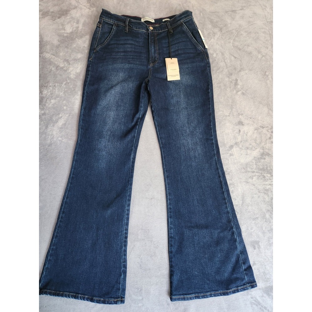 New SCOTCH & SODA AMSTERDAM THE CHARM FLARE DARK WOMENS STRETCH JEANS 31 12 NWT